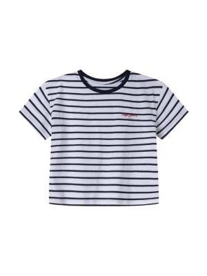 T-shirt z nadrukiem Pepe Jeans granatowy