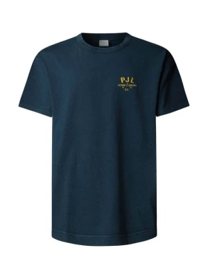 T-shirt z nadrukiem Pepe Jeans granatowy