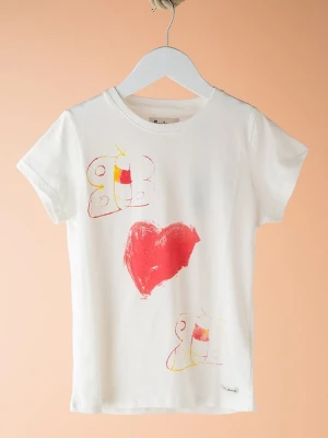 T-shirt z nadrukiem Pepe Jeans mleczny