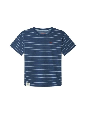T-shirt z nadrukiem Pepe Jeans niebieski