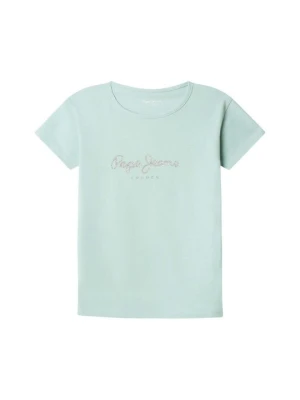 T-shirt z nadrukiem Pepe Jeans niebieski