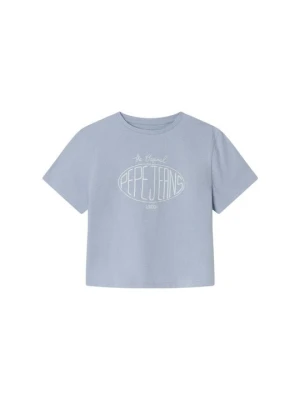 T-shirt z nadrukiem Pepe Jeans niebieski
