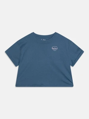 T-shirt z nadrukiem Pepe Jeans niebieski