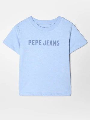 T-shirt z nadrukiem Pepe Jeans niebieski