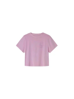 T-shirt z nadrukiem Pepe Jeans różowy