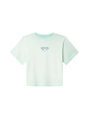 T-shirt z nadrukiem Pepe Jeans turkusowy