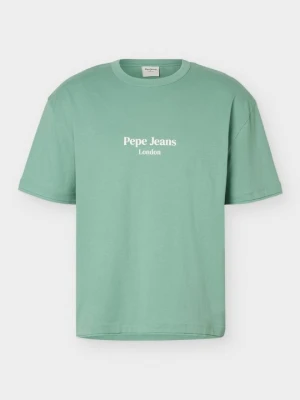 T-shirt z nadrukiem Pepe Jeans zielony