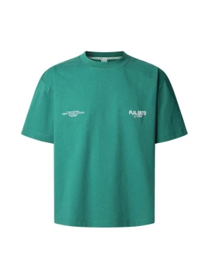 T-shirt z nadrukiem Pepe Jeans zielony