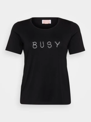 T-shirt z nadrukiem Persona by Marina Rinaldi czarny