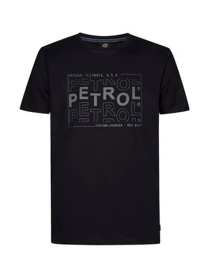 T-shirt z nadrukiem Petrol Industries czarny