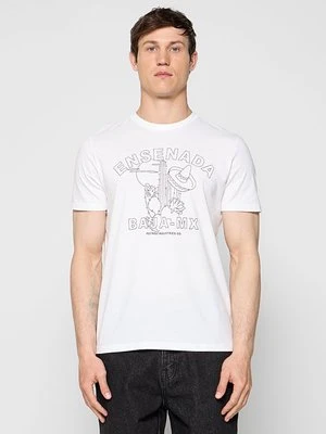 T-shirt z nadrukiem Petrol Industries biały