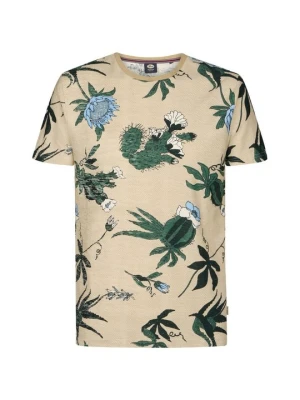 T-shirt z nadrukiem Petrol Industries beżowy