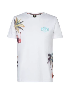 T-shirt z nadrukiem Petrol Industries biały
