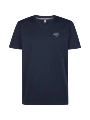 T-shirt z nadrukiem Petrol Industries granatowy