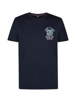 T-shirt z nadrukiem Petrol Industries granatowy