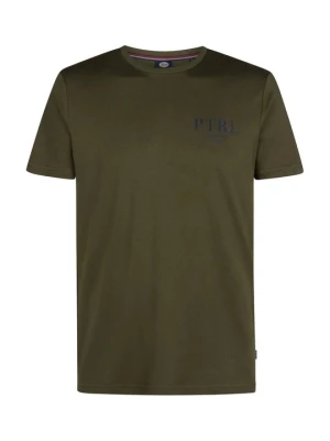 T-shirt z nadrukiem Petrol Industries khaki