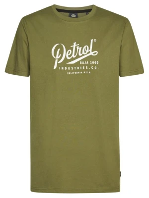 T-shirt z nadrukiem Petrol Industries khaki