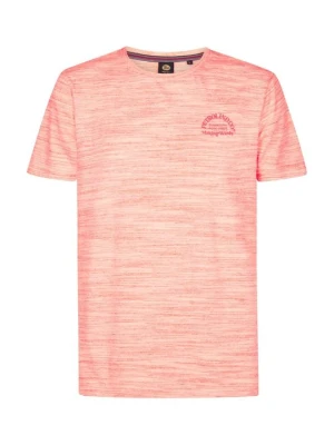 T-shirt z nadrukiem Petrol Industries koralowy