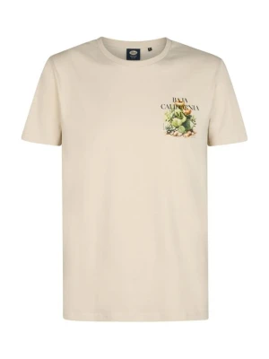 T-shirt z nadrukiem Petrol Industries mleczny