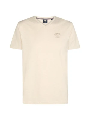 T-shirt z nadrukiem Petrol Industries mleczny