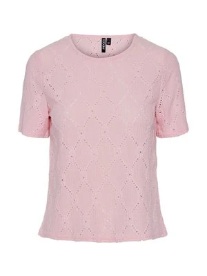 T-shirt z nadrukiem Pieces jasnoróżowy