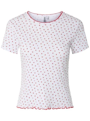 T-shirt z nadrukiem Pieces biały