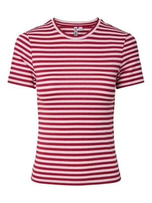T-shirt z nadrukiem Pieces jasnoczerwony