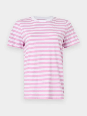 T-shirt z nadrukiem Pieces liliowy