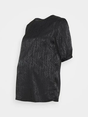 T-shirt z nadrukiem Pieces czarny
