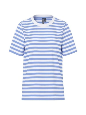 T-shirt z nadrukiem Pieces niebieski
