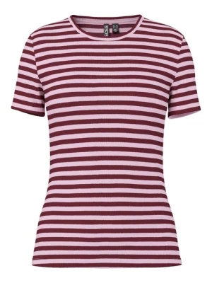 T-shirt z nadrukiem Pieces różowy