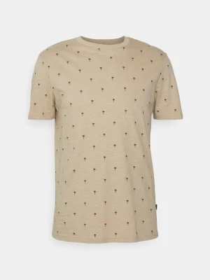 T-shirt z nadrukiem Pier One By Zalando beżowy