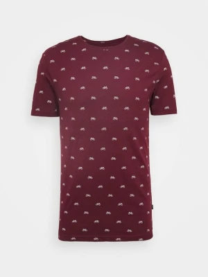 T-shirt z nadrukiem Pier One bordowy