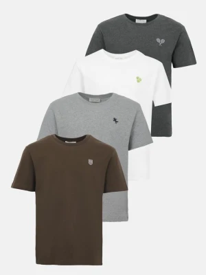 T-shirt z nadrukiem Pier One By Zalando brązowy