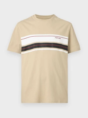 T-shirt z nadrukiem Pier One By Zalando beżowy