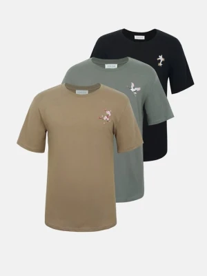 T-shirt z nadrukiem Pier One By Zalando brązowy
