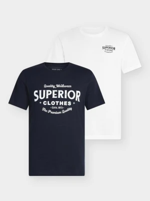 T-shirt z nadrukiem Pier One By Zalando granatowy