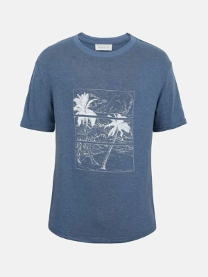 T-shirt z nadrukiem Pier One By Zalando niebieski