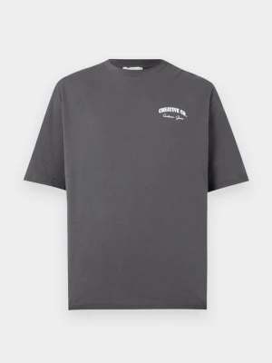 T-shirt z nadrukiem Pier One By Zalando ciemnoszary