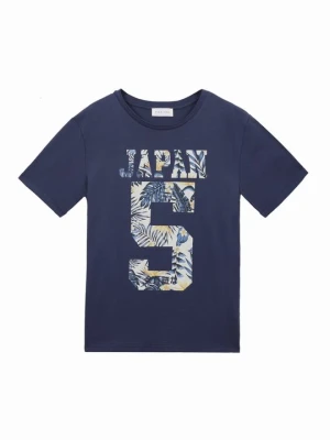 T-shirt z nadrukiem Pier One By Zalando granatowy