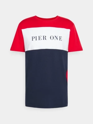 T-shirt z nadrukiem Pier One granatowy