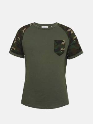 T-shirt z nadrukiem Pier One By Zalando khaki