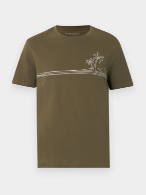 T-shirt z nadrukiem Pier One oliwkowy