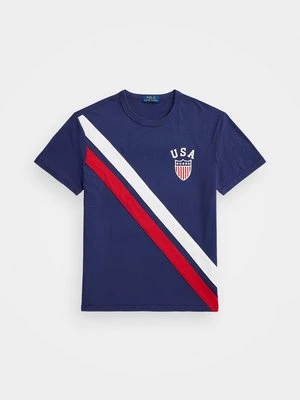 T-shirt z nadrukiem Polo Ralph Lauren granatowy
