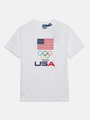 T-shirt z nadrukiem Polo Ralph Lauren biały