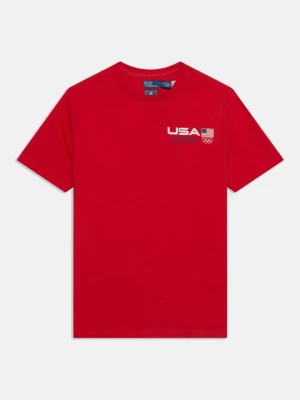 T-shirt z nadrukiem Polo Ralph Lauren czerwony