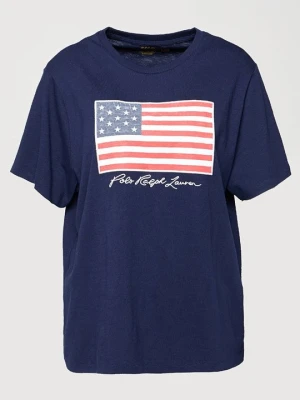 T-shirt z nadrukiem Polo Ralph Lauren granatowy