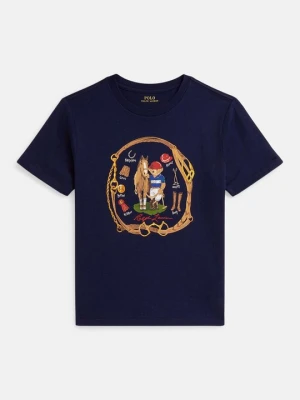 T-shirt z nadrukiem Polo Ralph Lauren granatowy