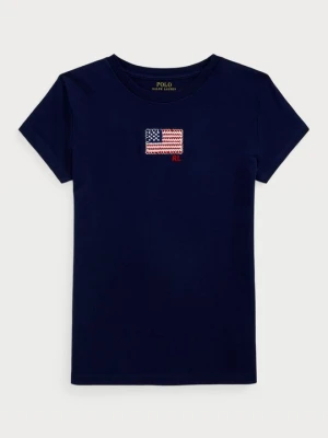 T-shirt z nadrukiem Polo Ralph Lauren granatowy