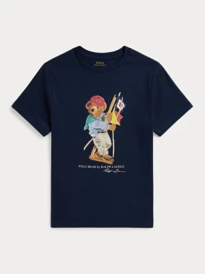 T-shirt z nadrukiem Polo Ralph Lauren granatowy